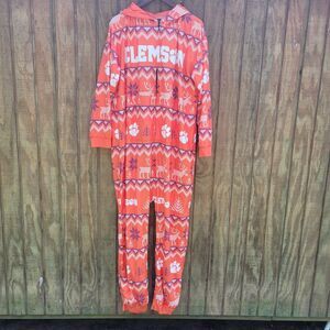 Clemson Ugly Pattern One Piece Full Zip Front Unisez Adult Size L
